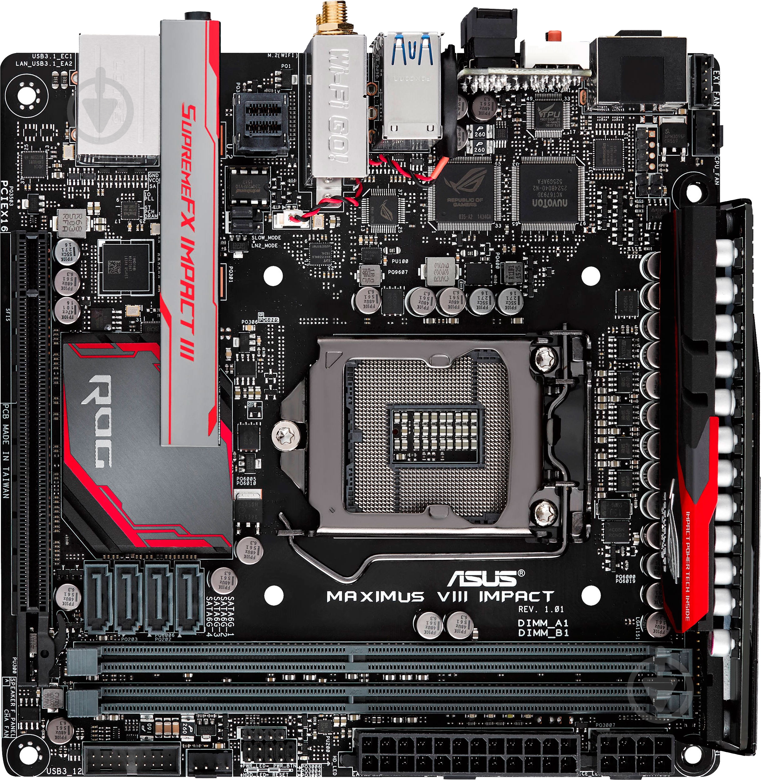 Материнская плата Asus MAXIMUS_VIII_IMPACT (Socket 1151, Intel Z170, mini ITX) - фото 1 Материнская плата Asus MAXIMUS_VIII_IMPACT (Socket 1151, Intel Z170, mini ITX) - фото 1