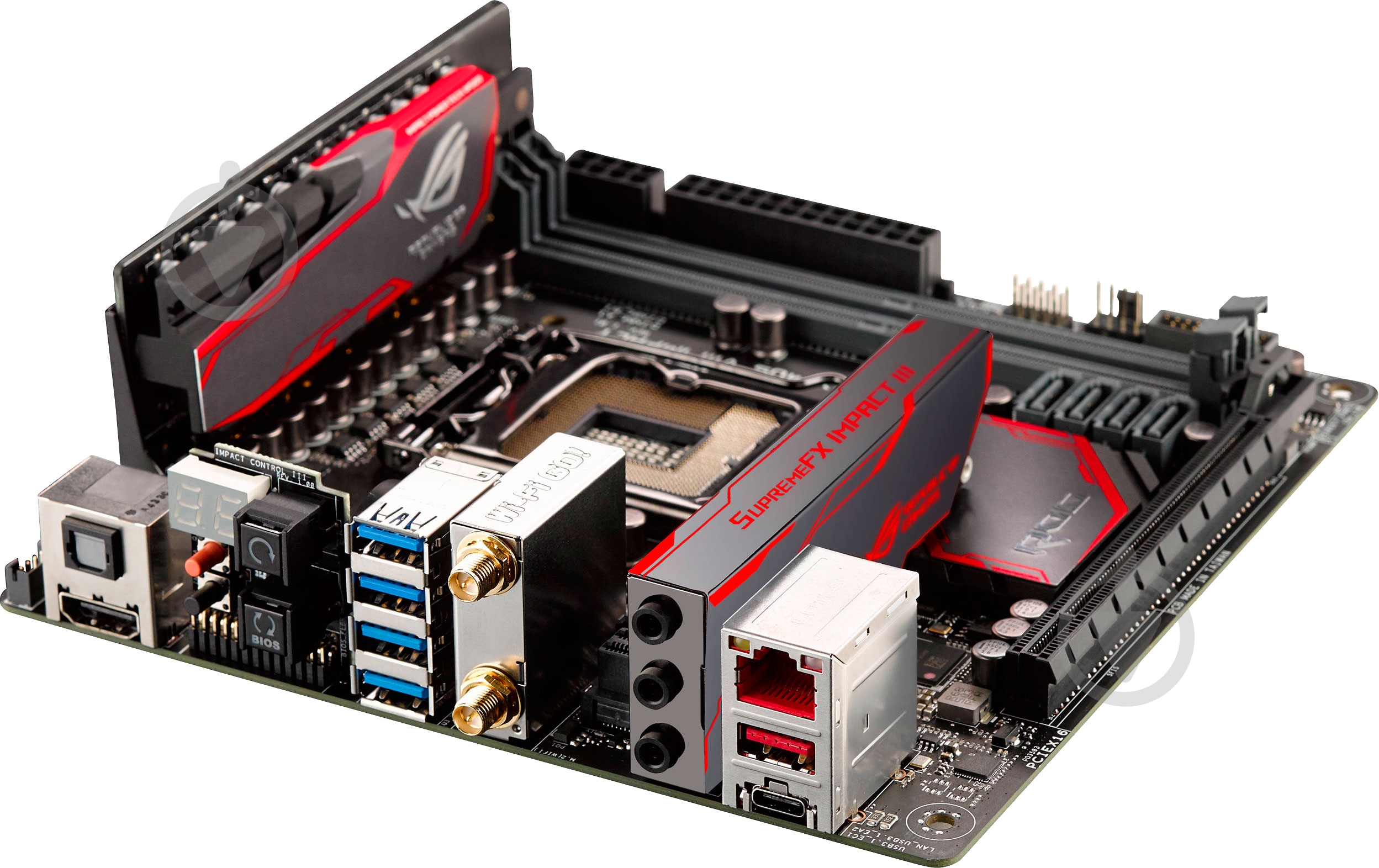 Материнская плата Asus MAXIMUS_VIII_IMPACT (Socket 1151, Intel Z170, mini ITX) - фото 6 Материнская плата Asus MAXIMUS_VIII_IMPACT (Socket 1151, Intel Z170, mini ITX) - фото 6
