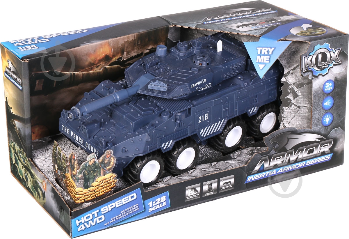 Игрушка Shantou Танк синий 1:28 F106976 - фото 1
