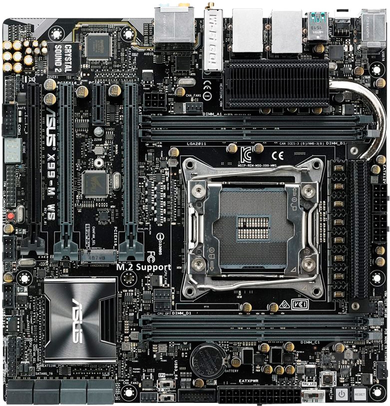 Материнская плата Asus X99-M-WS (Socket 2011-3, Intel X99, mirco ATX) - фото 1 Материнская плата Asus X99-M-WS (Socket 2011-3, Intel X99, mirco ATX) - фото 1