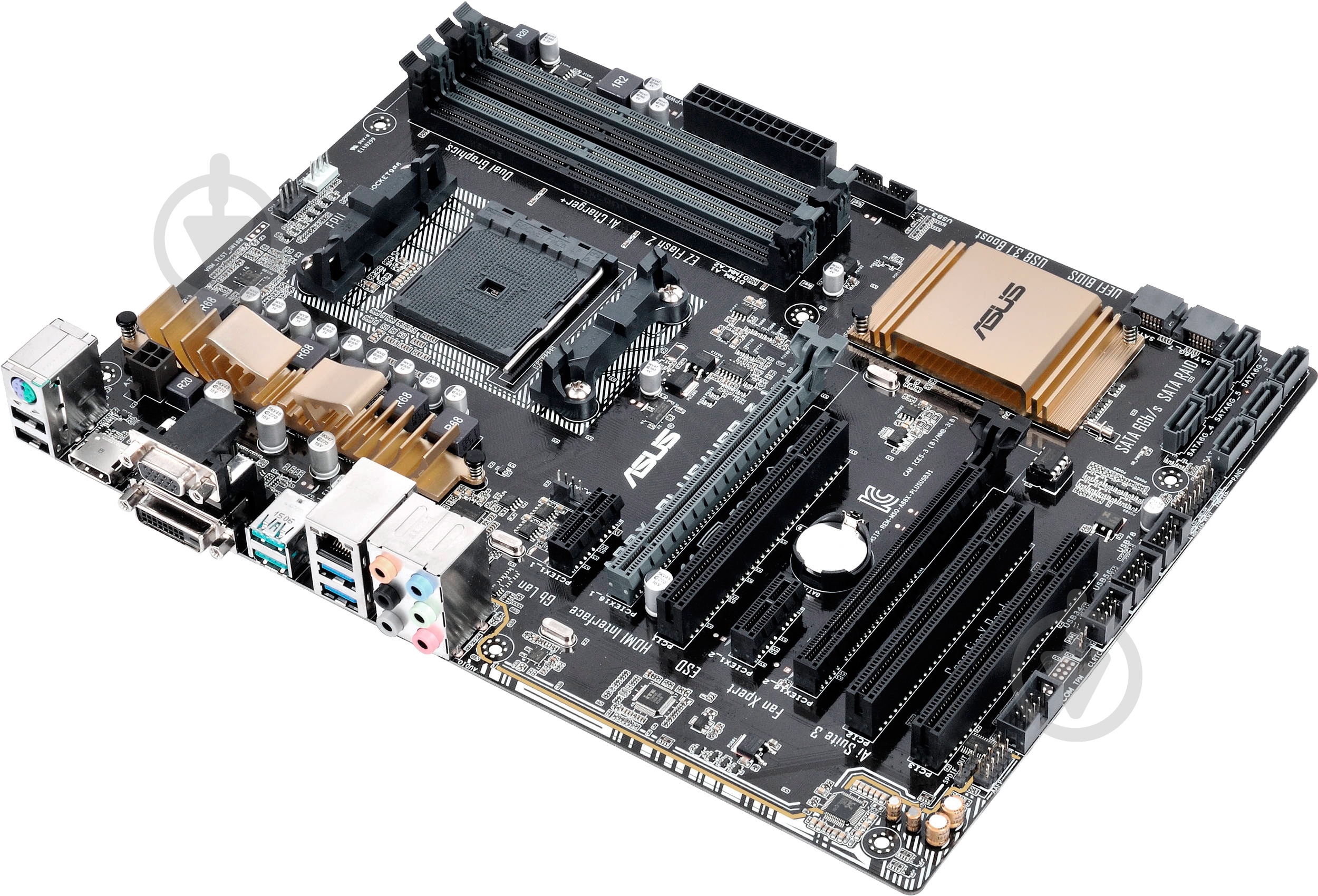 Материнская плата Asus A88X-PLUS/USB3.1 (Socket FM2+, AMD A88X, ATX) - фото 2 Материнская плата Asus A88X-PLUS/USB3.1 (Socket FM2+, AMD A88X, ATX) - фото 2