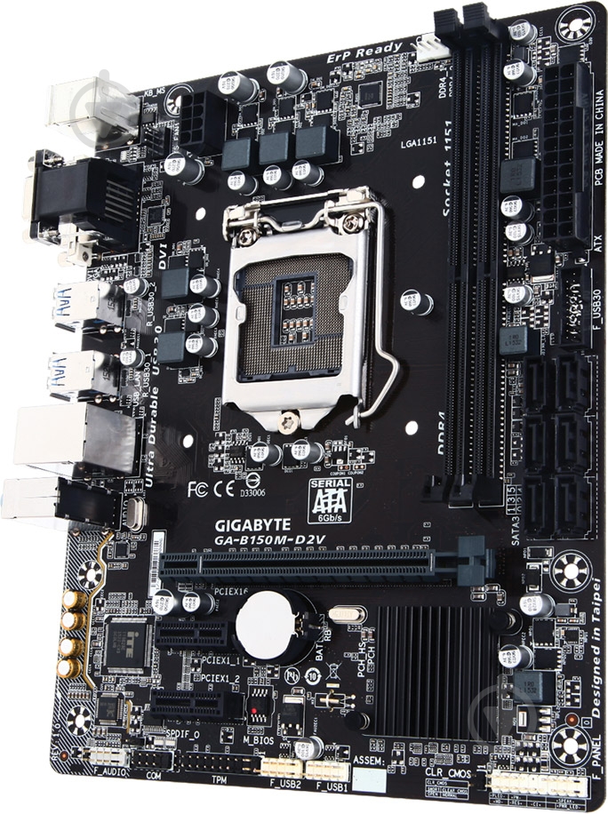 Материнская плата Gigabyte GA-B150M-D2V (Socket 1151, Intel B150, mirco ATX) - фото 2