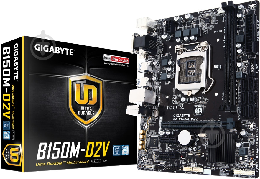 Материнская плата Gigabyte GA-B150M-D2V (Socket 1151, Intel B150, mirco ATX) - фото 4
