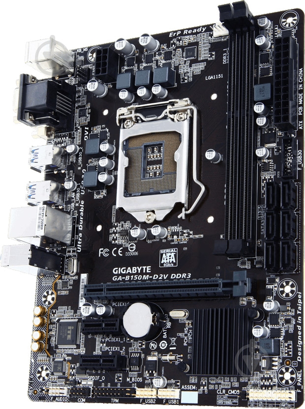 Материнская плата Gigabyte GA-B150M-D2V_DDR3 (Socket 1151, Intel B150, mirco ATX) - фото 2