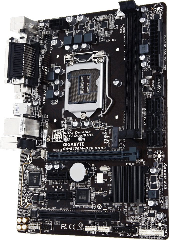 Материнская плата Gigabyte GA-B150M-D3V_DDR3 (Socket 1151, Intel B150, mirco ATX) - фото 2