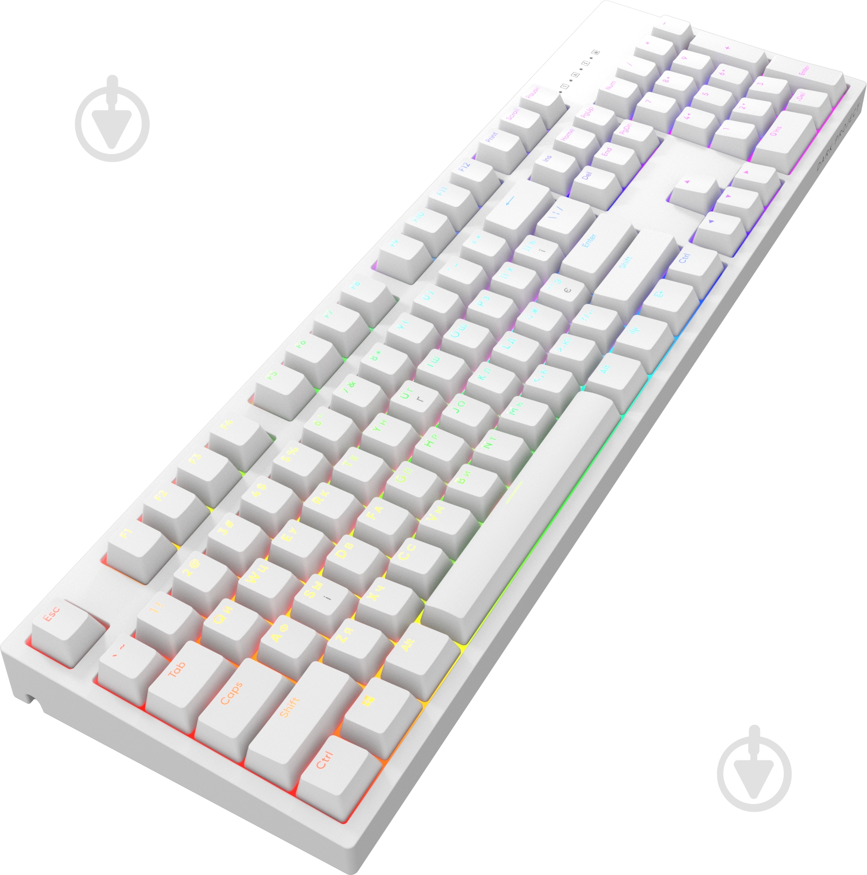 Клавіатура ігрова Dark Project One KD104A White PBT Gateron Mechanical Yellow (DPO-KD-104A-100100-GYL) - фото 2