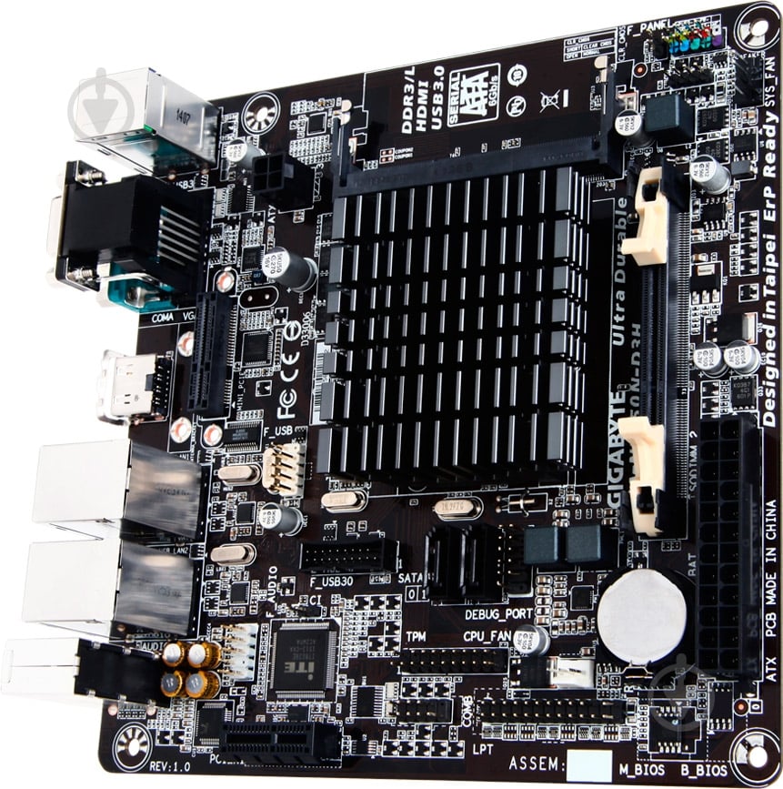 Материнская плата Gigabyte GA-N3050N-D3H (Integrated CPU, SoC, mini ITX) - фото 2 Материнская плата Gigabyte GA-N3050N-D3H (Integrated CPU, SoC, mini ITX) - фото 2