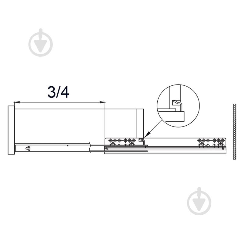 Направляющие скрытого монтажа Muller SC L-550 мм 25076 - фото 6