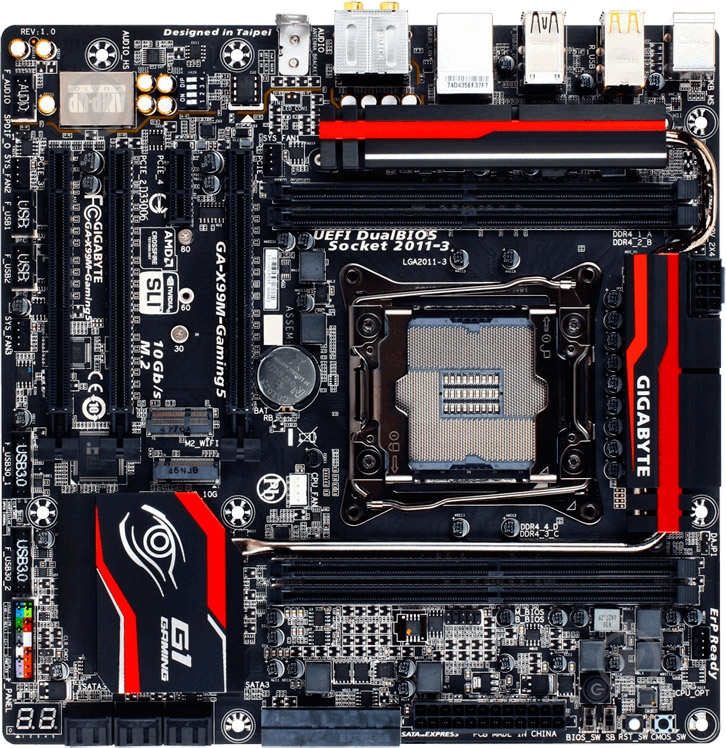 Материнская плата Gigabyte GA-X99M-Gaming_5 (Socket 2011-3, Intel X99, mirco ATX) - фото 1