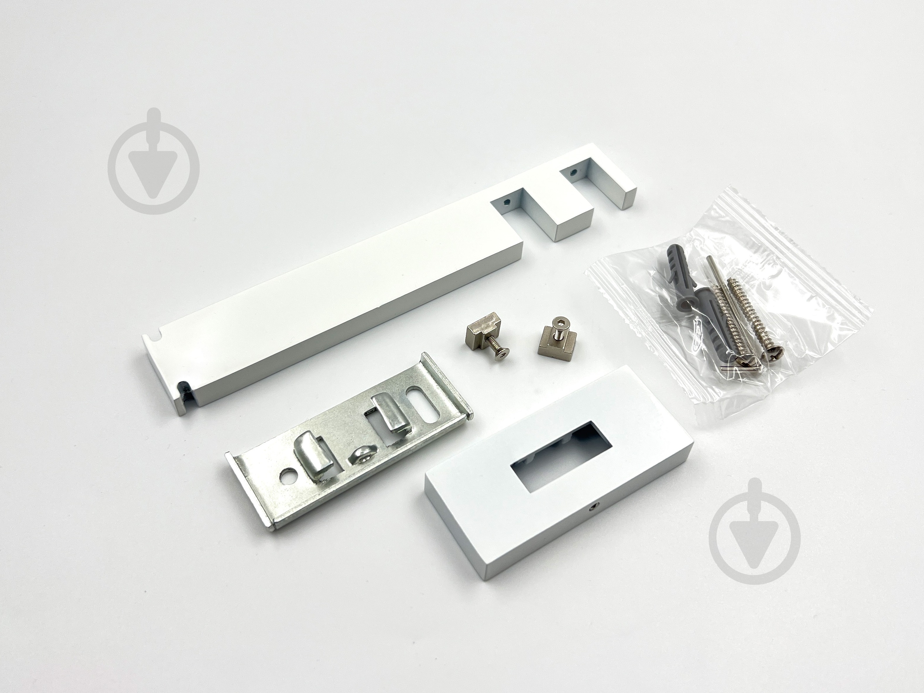 Комплект карниза Quadrum Square line двойной 17/300 см белый/черный профиль/белое окончание с белыми крючками - фото 4