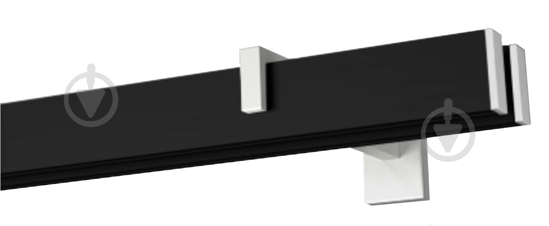 Комплект карнизу Quadrum Square line подвійний 17/250 см білий/чорний профіль/біле закінчення з білими гачками - фото 1 Комплект карнизу Quadrum Square line подвійний 17/250 см білий/чорний профіль/біле закінчення з білими гачками - фото 1