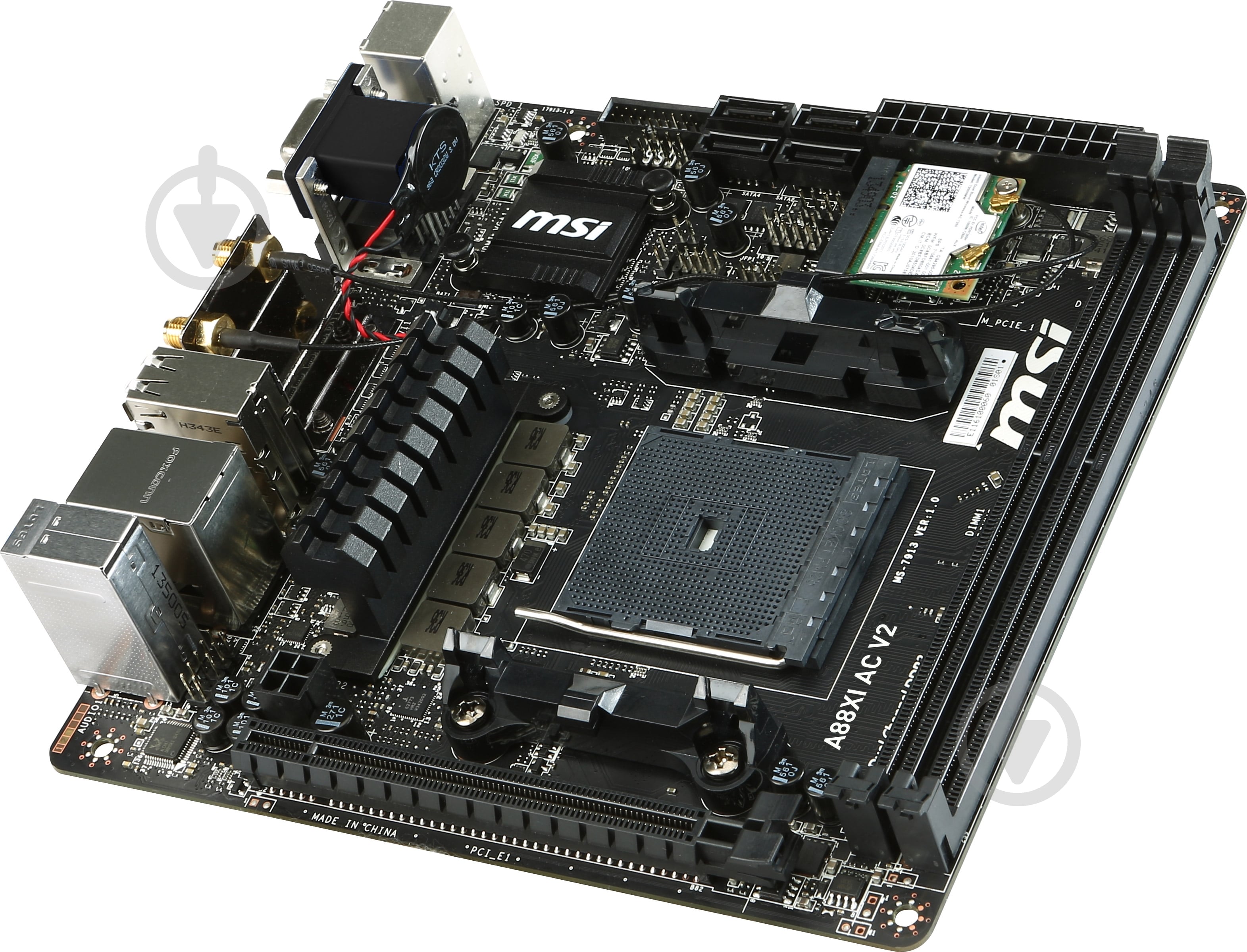 Материнская плата MSI A88XI_AC_V2 (Socket FM2+, AMD A88X, mini ITX) - фото 3 Материнская плата MSI A88XI_AC_V2 (Socket FM2+, AMD A88X, mini ITX) - фото 3