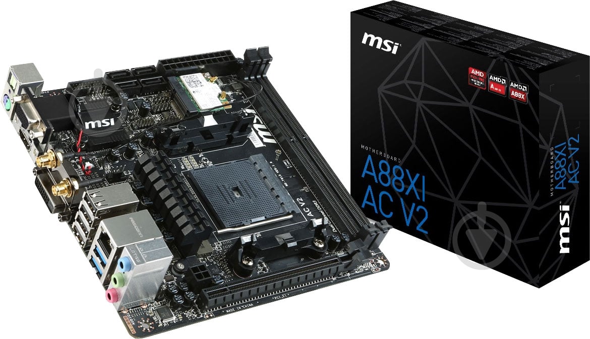 Материнская плата MSI A88XI_AC_V2 (Socket FM2+, AMD A88X, mini ITX) - фото 5 Материнская плата MSI A88XI_AC_V2 (Socket FM2+, AMD A88X, mini ITX) - фото 5