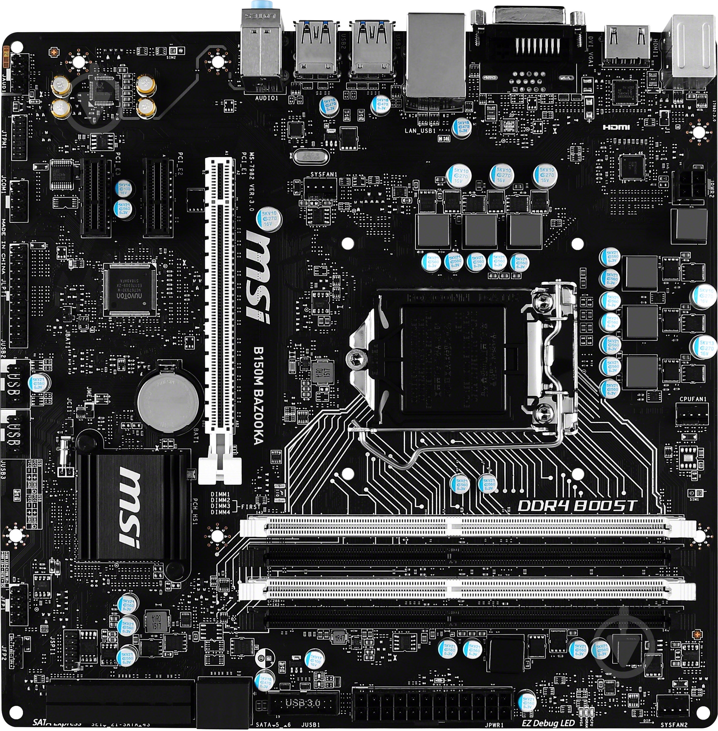 Материнская плата MSI B150M_BAZOOKA (Socket 1151, Intel B150, mirco ATX) - фото 1