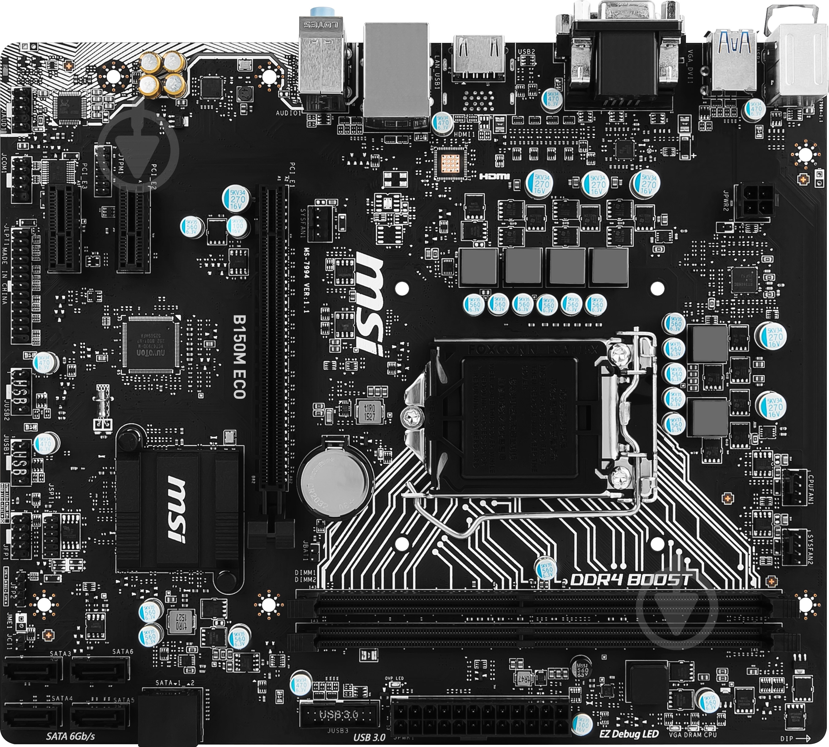 Материнская плата MSI B150M_ECO (Socket 1151, Intel B150, mirco ATX) - фото 1 Материнская плата MSI B150M_ECO (Socket 1151, Intel B150, mirco ATX) - фото 1