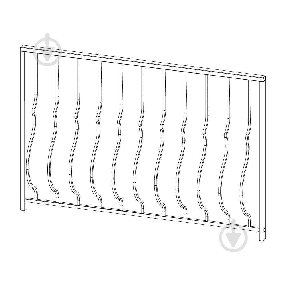 Кованое балконное ограждение Артдеко БО-65 1500х1000 мм (комплект елементов) - фото 1 Кованое балконное ограждение Артдеко БО-65 1500х1000 мм (комплект елементов) - фото 1