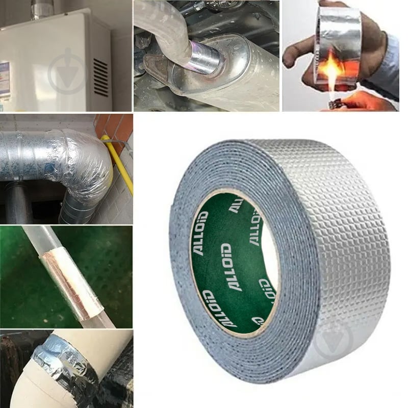 Скотч алюминиевый Alloid AT-1404825 48 мм 25 м серый - фото 3