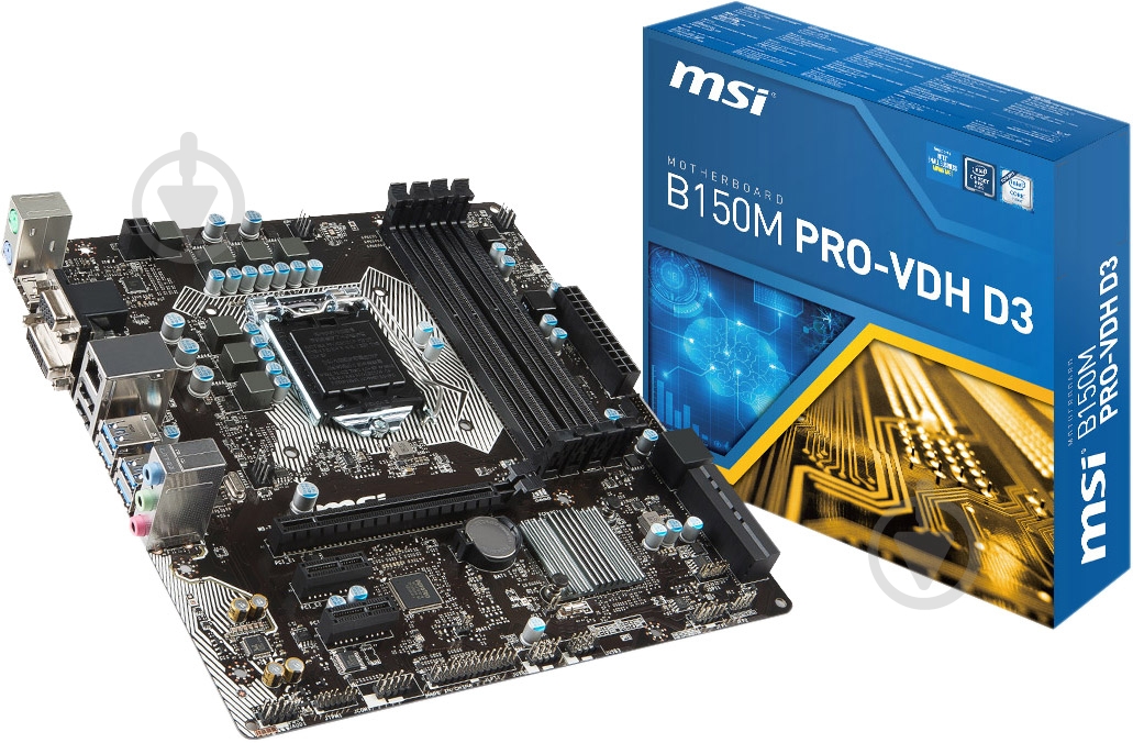Материнська плата MSI B150M_PRO-VDH_D3 (Socket 1151, Intel B150, mirco ATX) - фото 5