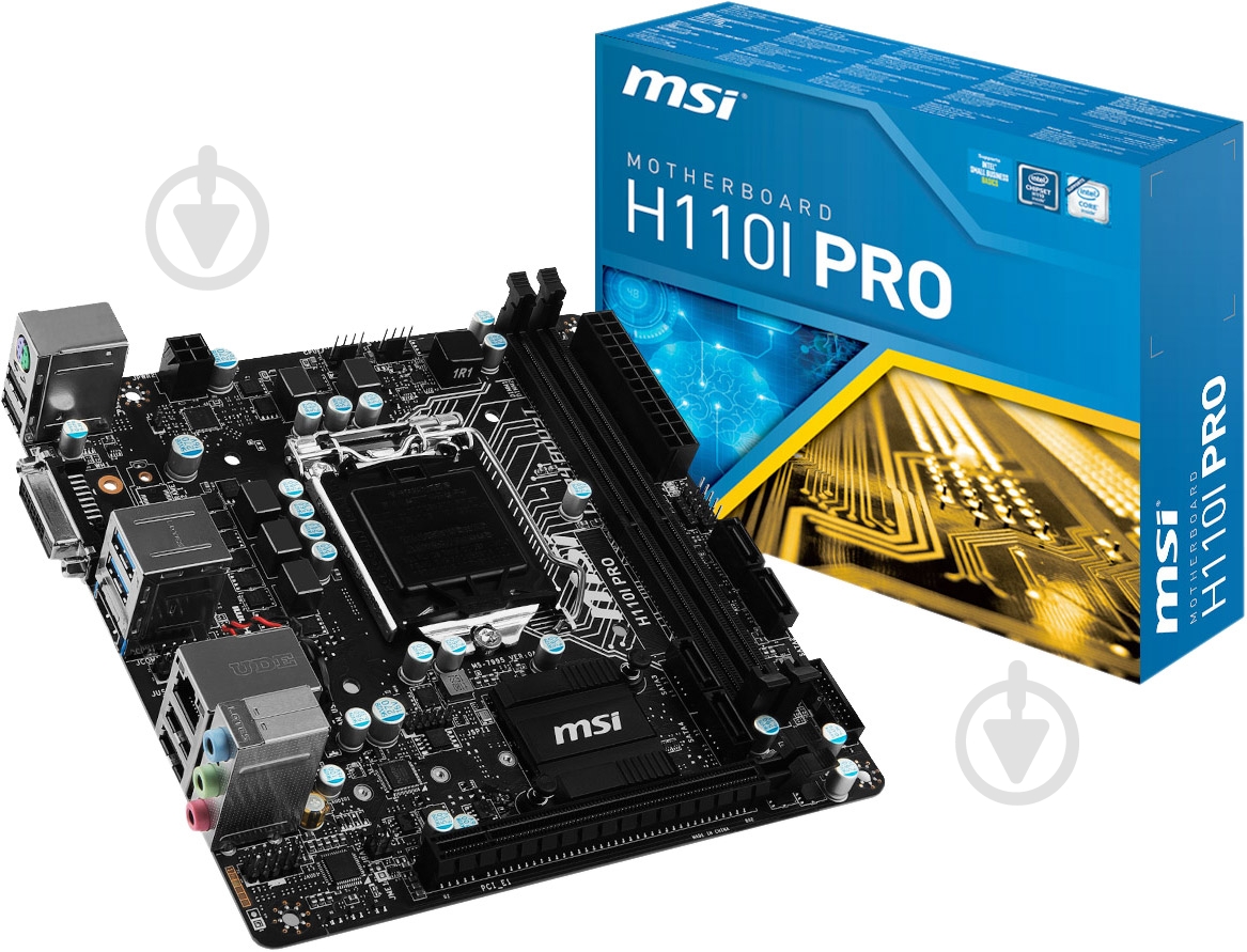 Материнская плата MSI H110I_PRO (Socket 1151, Intel H110, mini ITX) - фото 5 Материнская плата MSI H110I_PRO (Socket 1151, Intel H110, mini ITX) - фото 5
