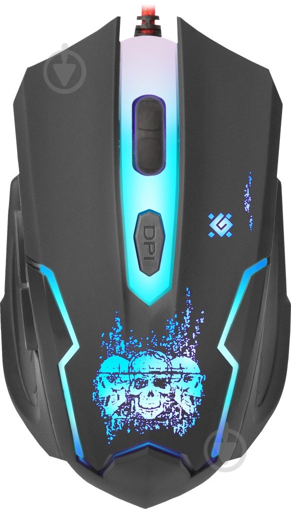 Мышка Defender Skull GM-180 (+коврик) black - фото 7