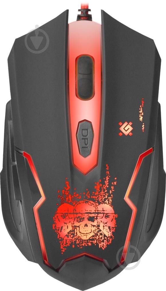 Мышка Defender Skull GM-180 (+коврик) black - фото 5