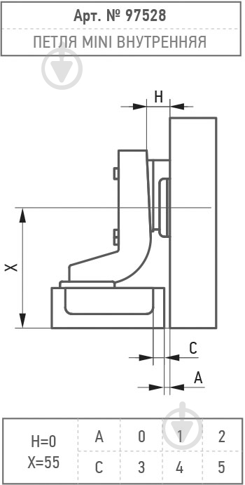 Петля внутренняя mini внутренняя Muller 97528 Muller - фото 2