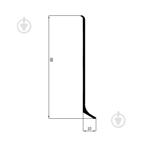 Плинтус алюминиевый АЛЮПРО ПАС-3818 черный мат 2500х80х12 мм - фото 2