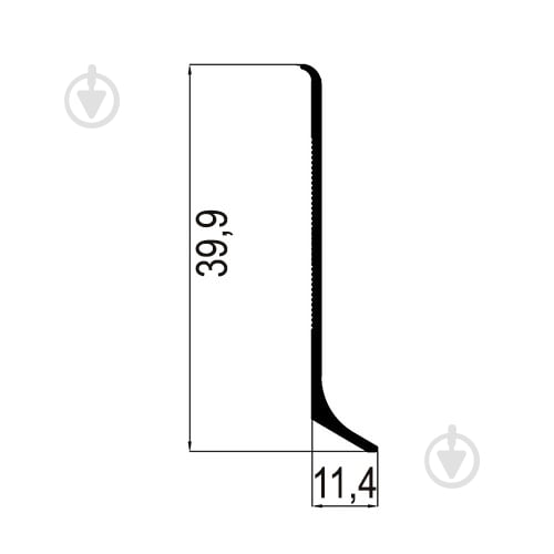 Плинтус алюминиевый АЛЮПРО ПАС-4729 белый мат 2500х40х12 мм - фото 2