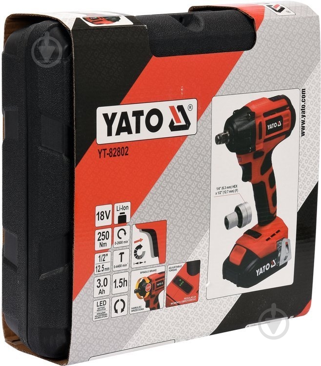 Гайковерт ударный аккумуляторный YATO YT-82802 - фото 4