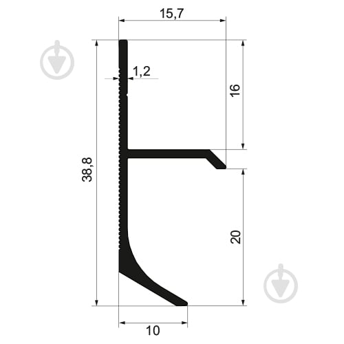 Плінтус прихованого монтажу АЛЮПРО ПАС-4323 білий мат 2500х38,8х15,7 мм - фото 2