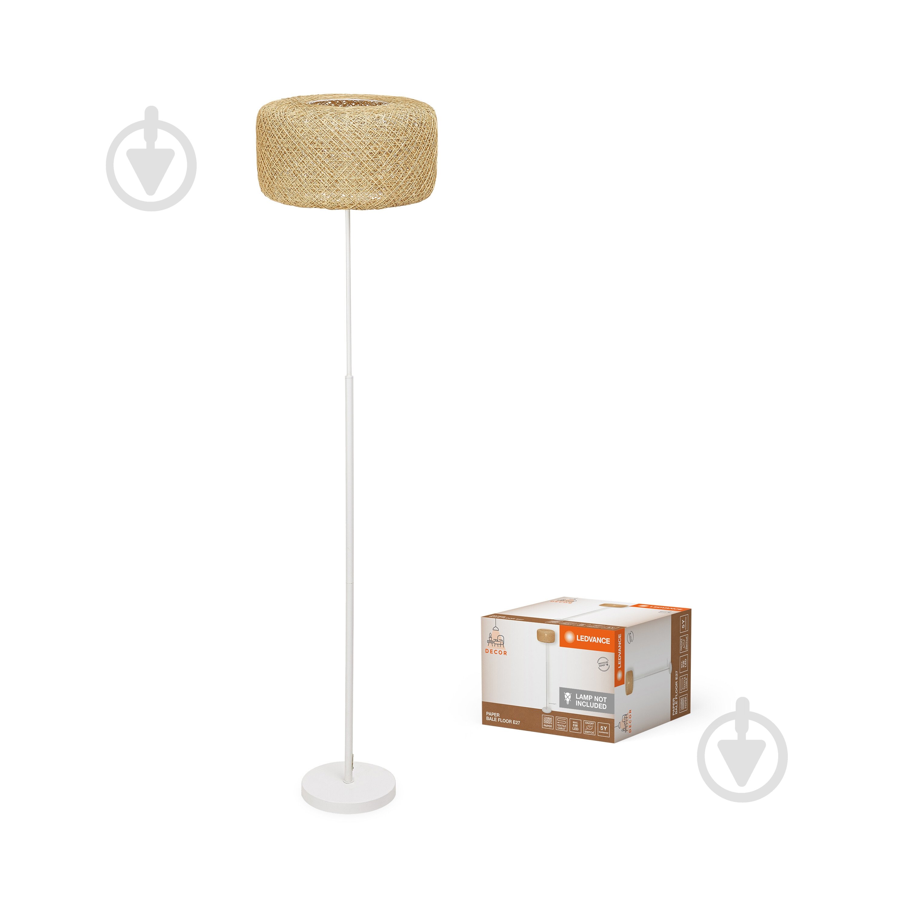 Торшер Ledvance E27 бежевий DECOR PAPER BALE floor - фото 2