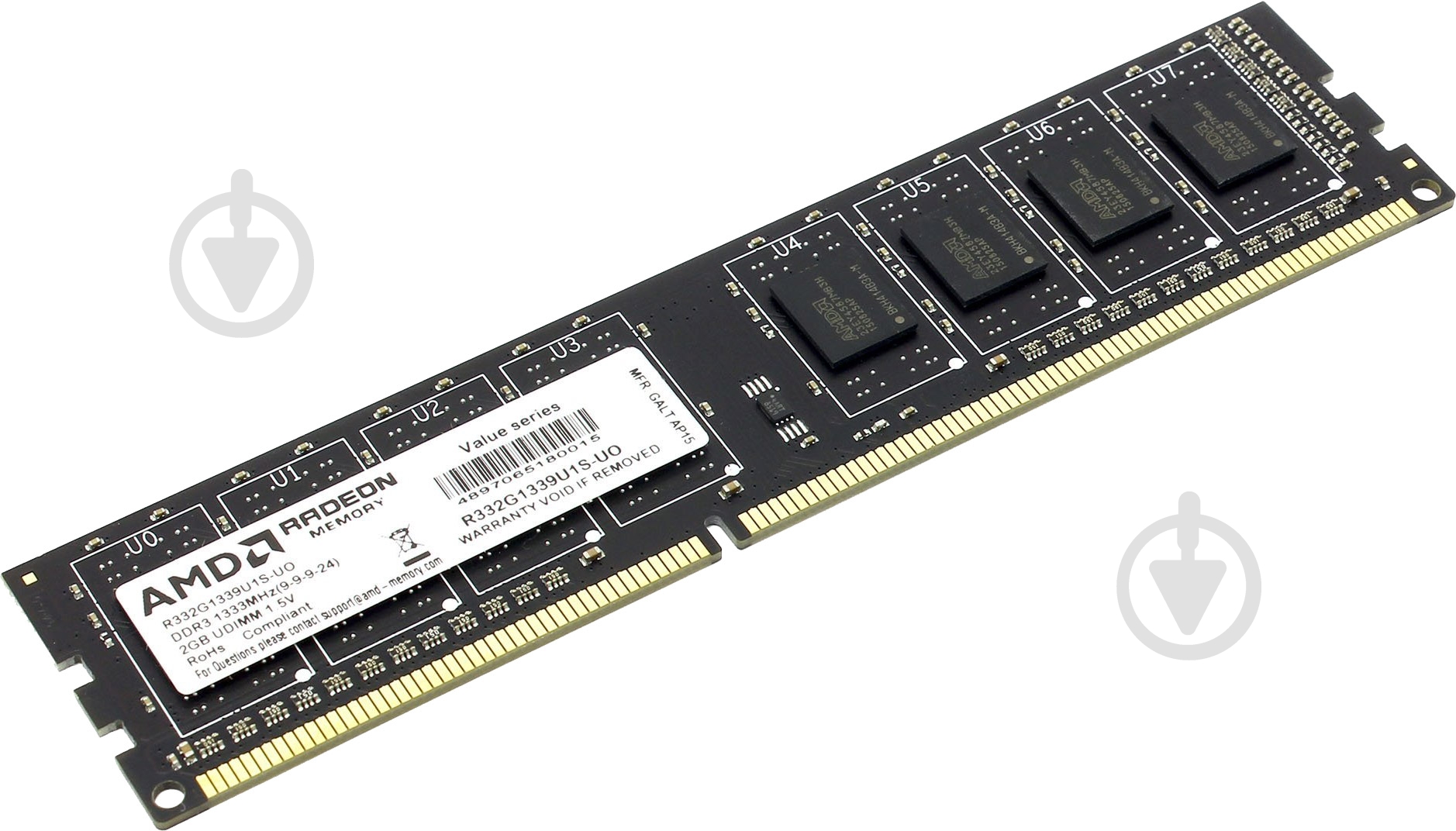 Оперативная память AMD DDR3 SDRAM 2 GB (1x2GB) 1333 MHz (R332G1339U1S-UOBULK) - фото 1 Оперативная память AMD DDR3 SDRAM 2 GB (1x2GB) 1333 MHz (R332G1339U1S-UOBULK) - фото 1