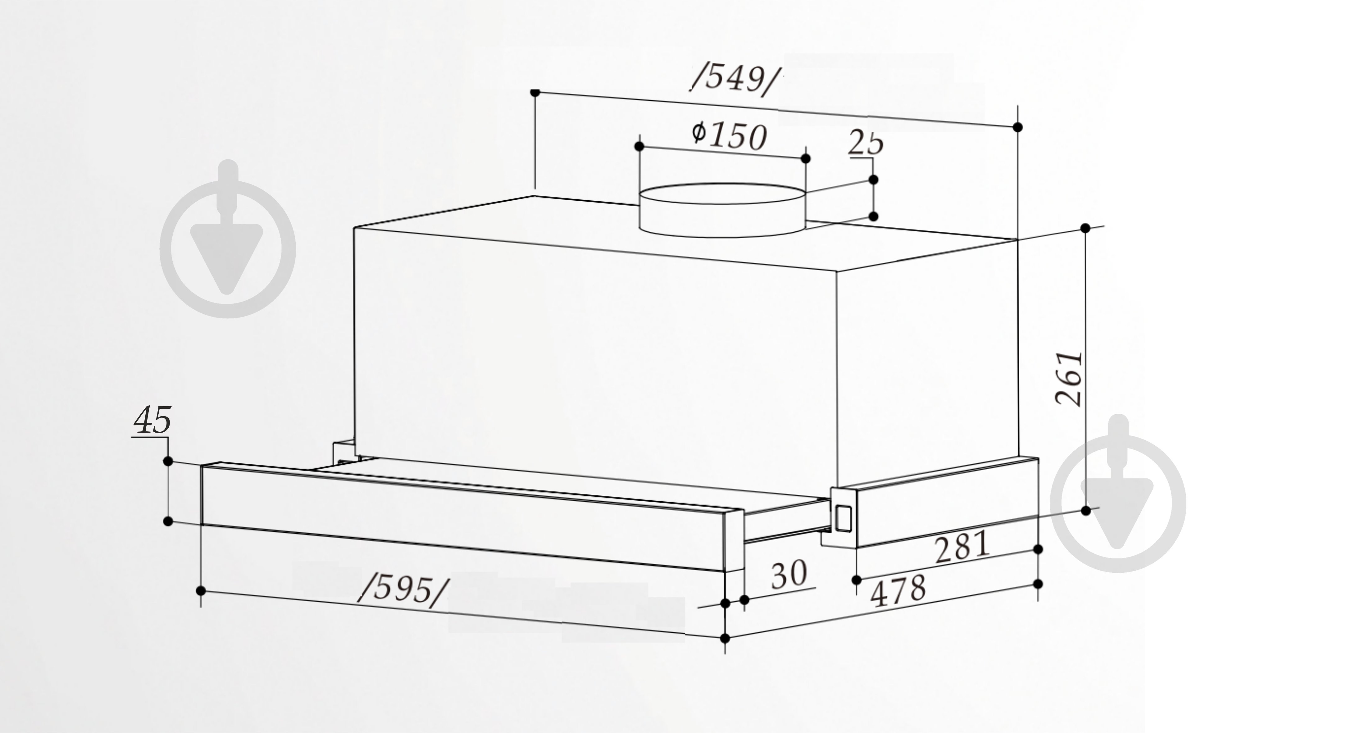 Вытяжка Interline SHARK PLUS BL/S A/60 - фото 7
