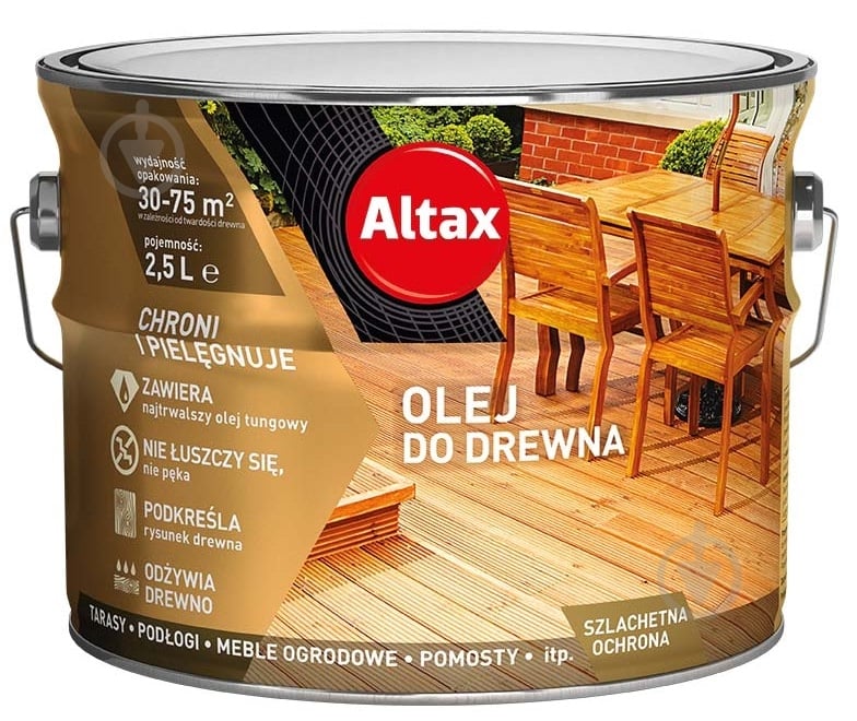 Масло для древесины Altax бесцветный полумат 2,5 л - фото 2