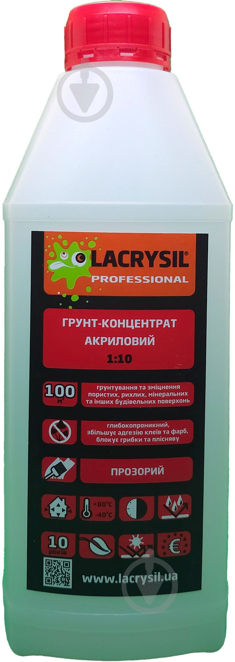 Грунтовка универсальная Lacrysil 1:10 акриловая 1 л - фото 2