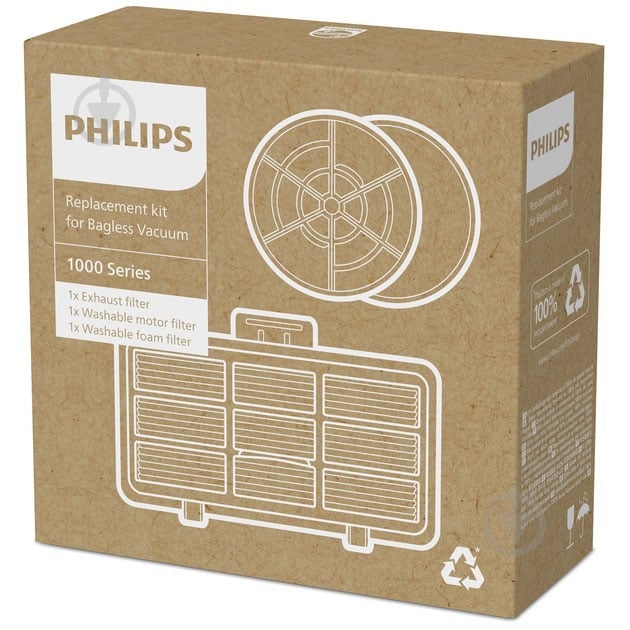 Набор фильтров Philips XV1210/01 для безмешкового пылесоса 1000 серии - фото 1 Набор фильтров Philips XV1210/01 для безмешкового пылесоса 1000 серии - фото 1