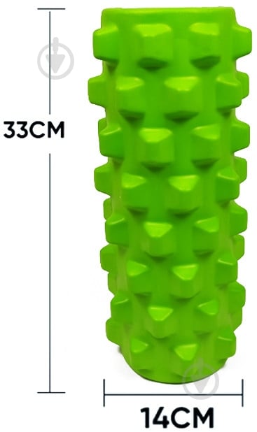 Ролик массажный EasyFit EVA Spikes салатовый 33 см - фото 2
