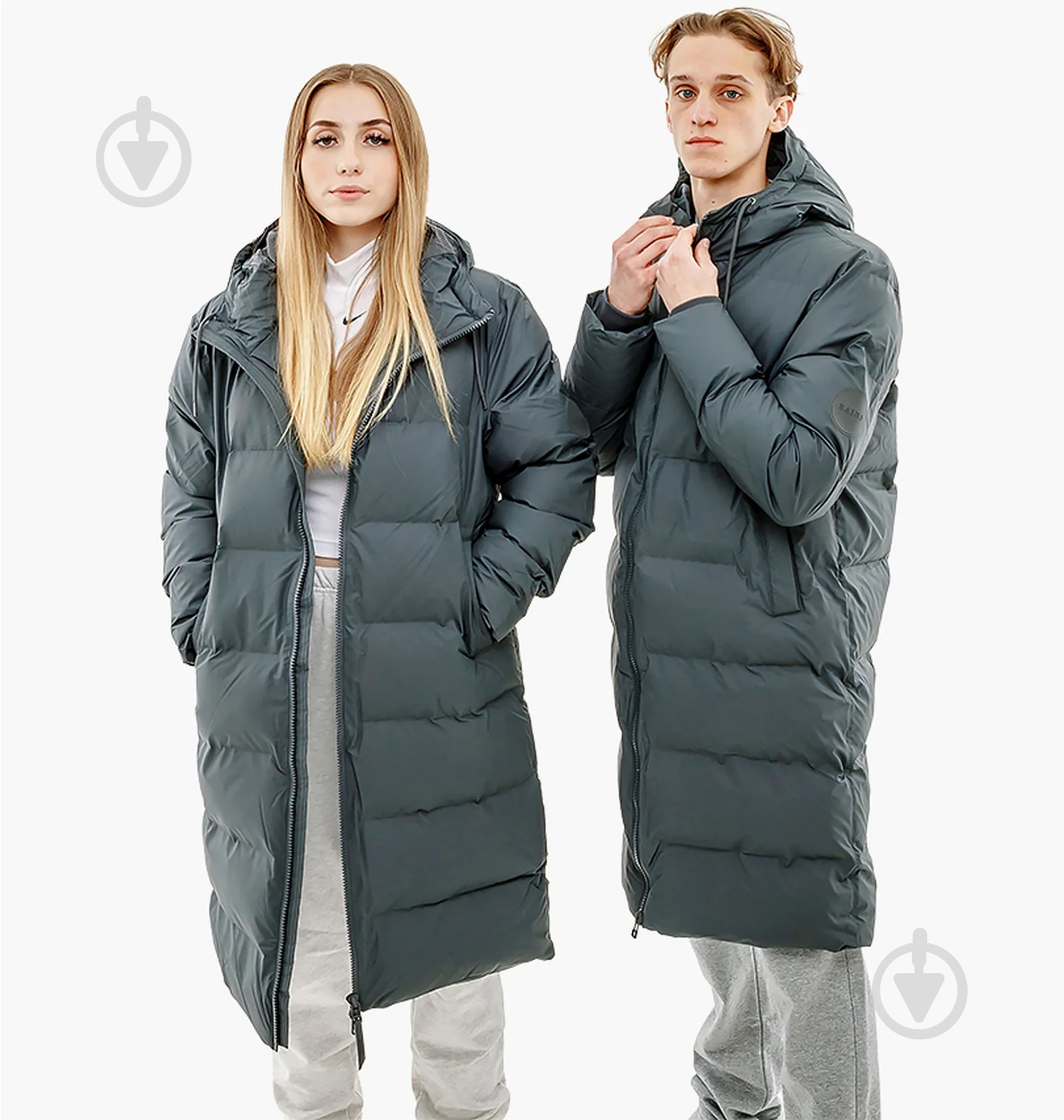 Куртка Rains LONG PUFFER JACKET 1507-Slate р.S-M - фото 1