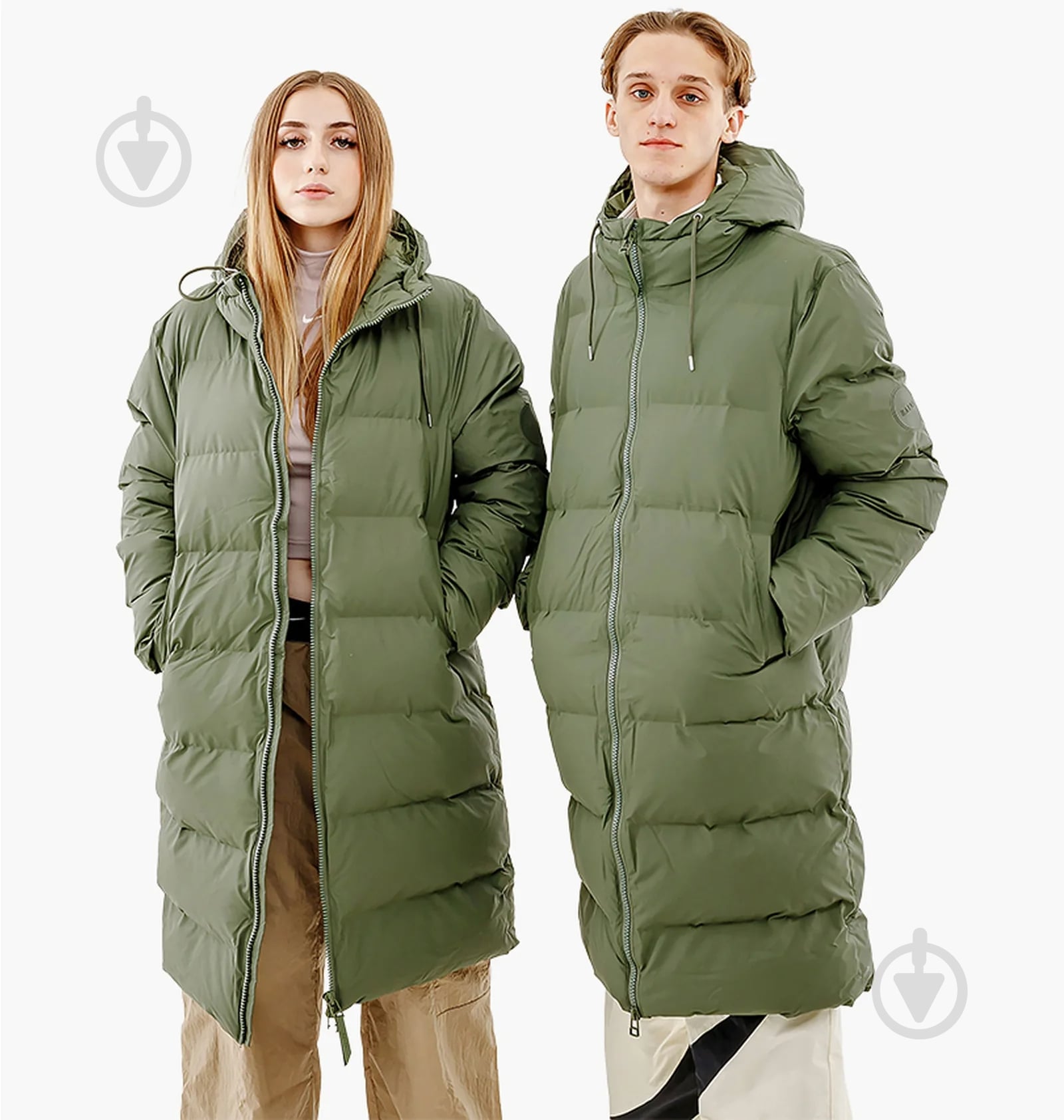 Куртка Rains LONG PUFFER JACKET 1507-Olive р.XS-S - фото 1