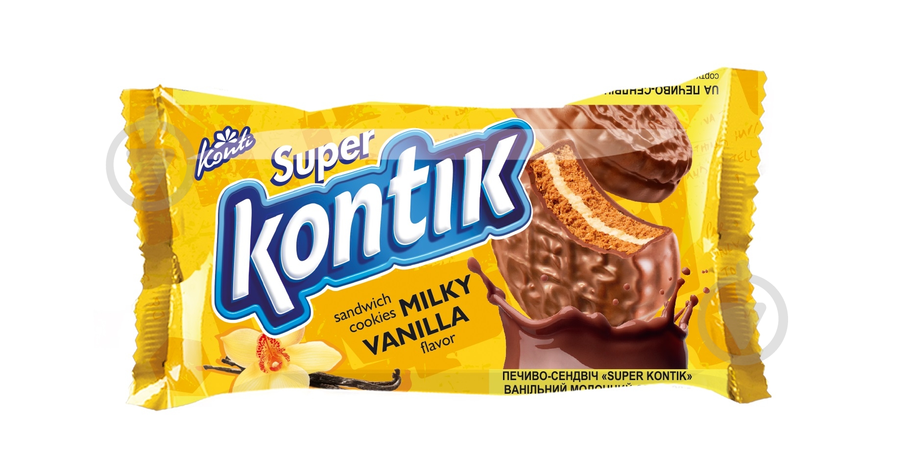 Печиво-сандвіч Konti Супер-Контік молочний з ваніллю 90 г - фото 1