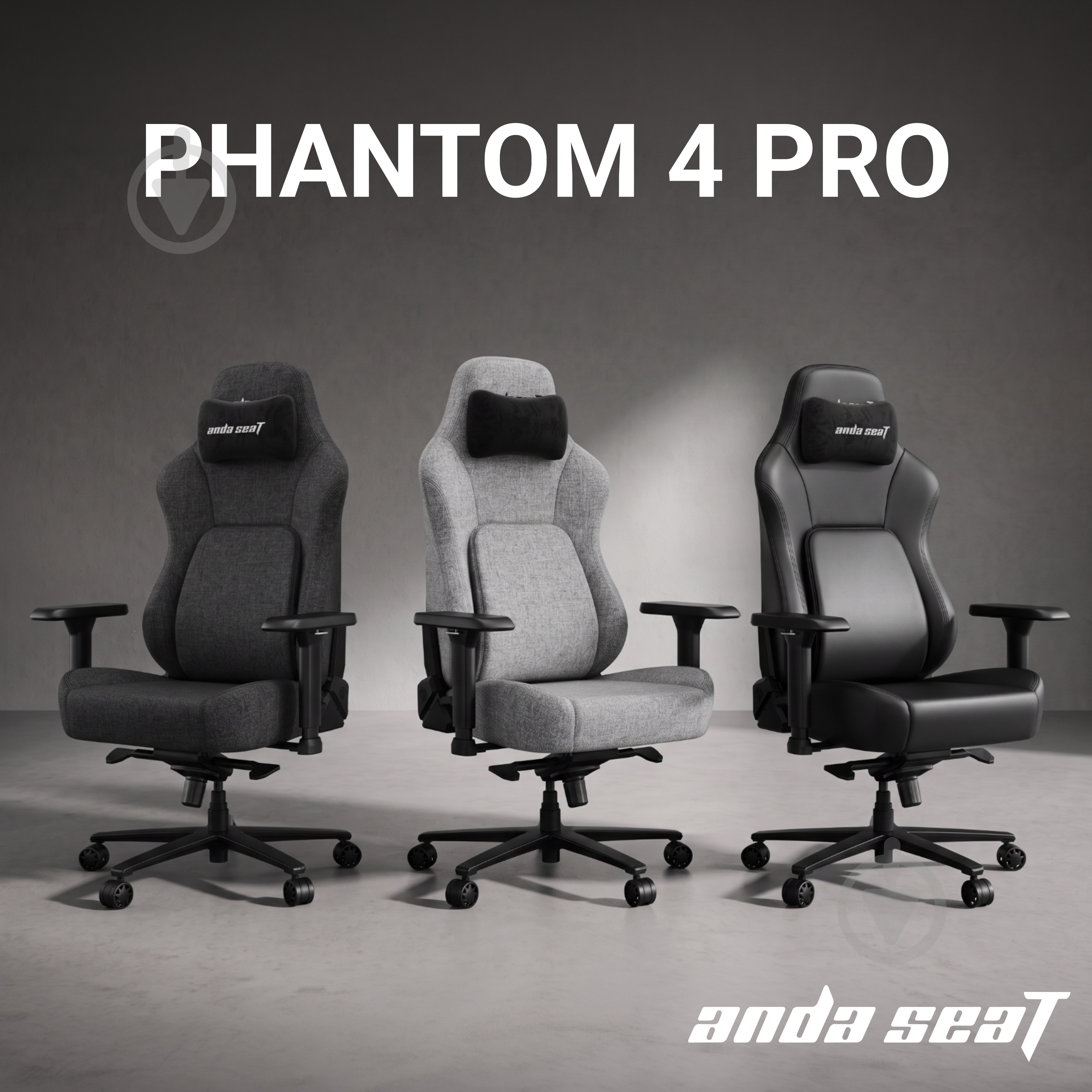 Кресло игровое Anda Seat Phantom 4 Pro L Gray Fabricс серый - фото 9
