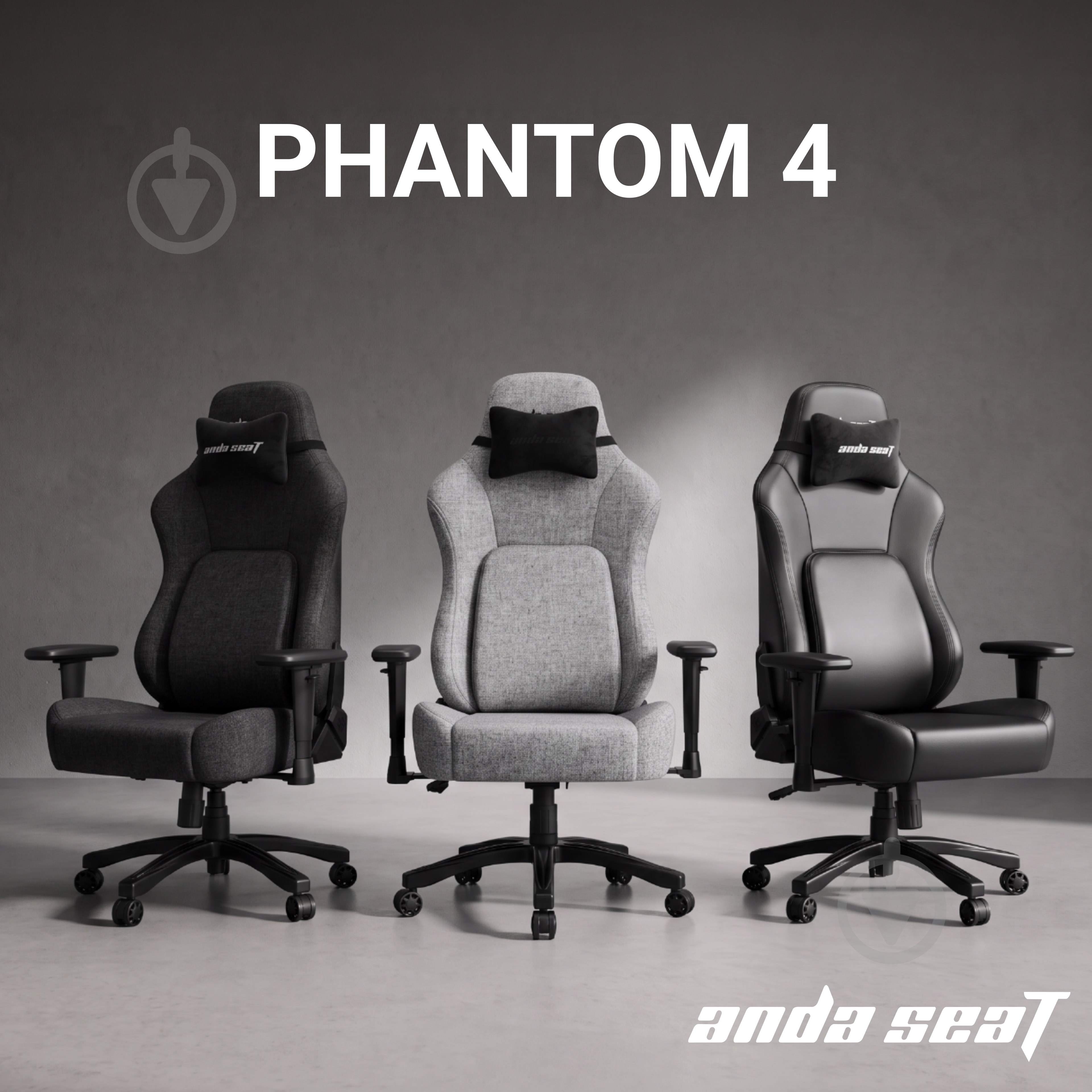 Кресло игровое Anda Seat Phantom 4 L Black Fabric черный - фото 10