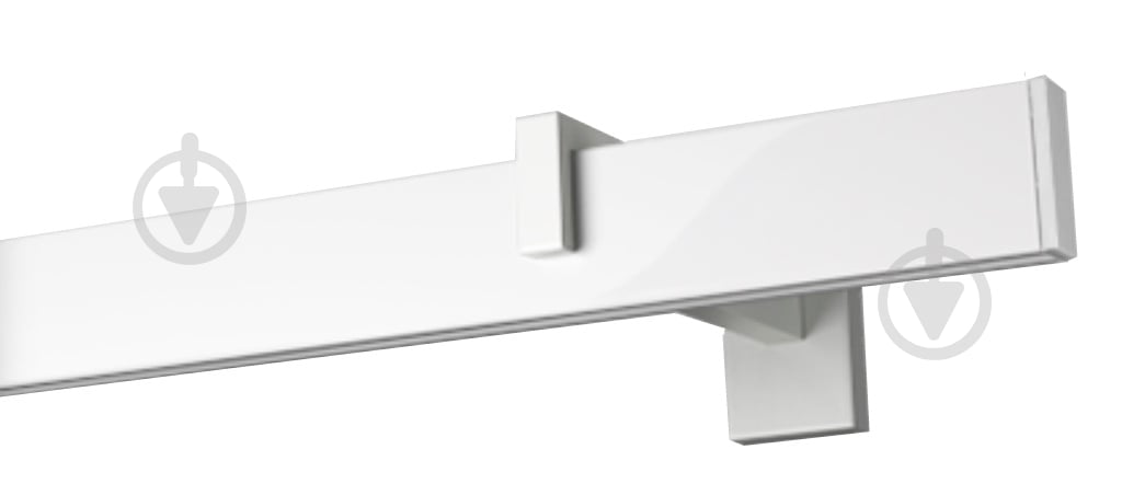 Комплект карниза Quadrum одинарный 15/200 см белый с черными крючками. - фото 1 Комплект карниза Quadrum одинарный 15/200 см белый с черными крючками. - фото 1