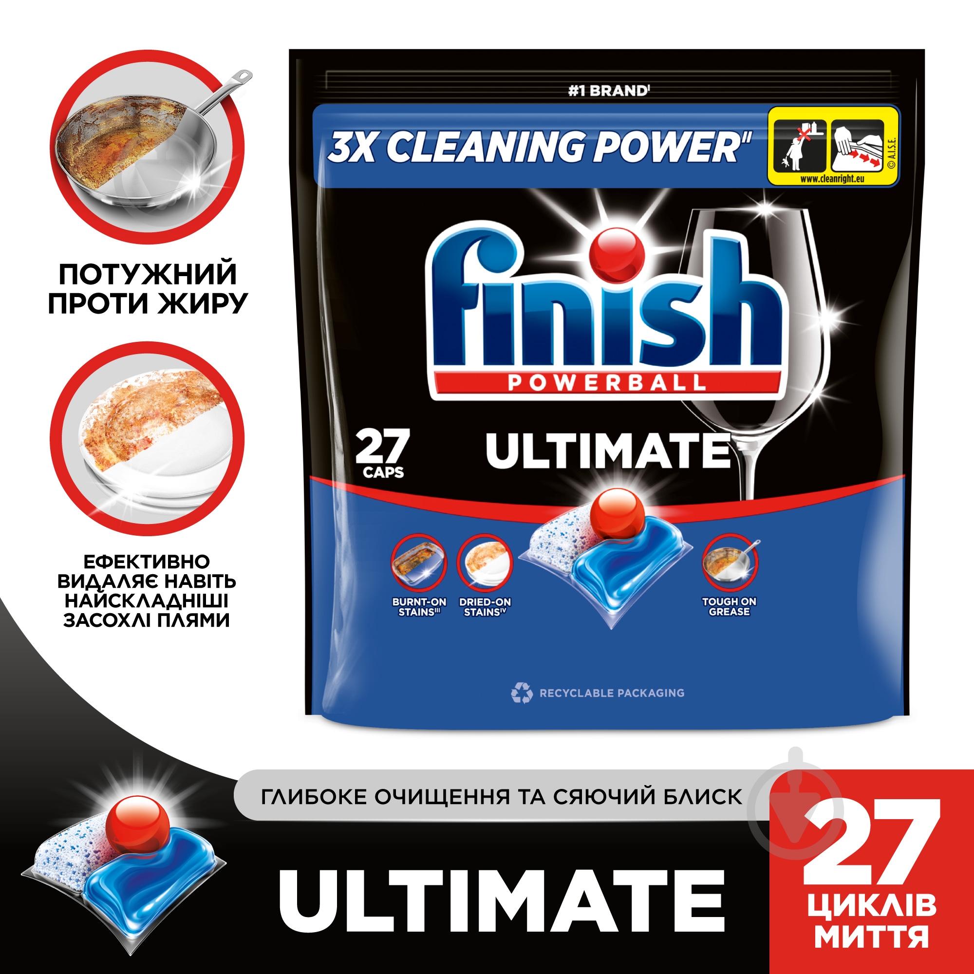 Капсулы для посудомоечных машин Finish Ultimate 27 шт. - фото 3 Капсулы для посудомоечных машин Finish Ultimate 27 шт. - фото 3