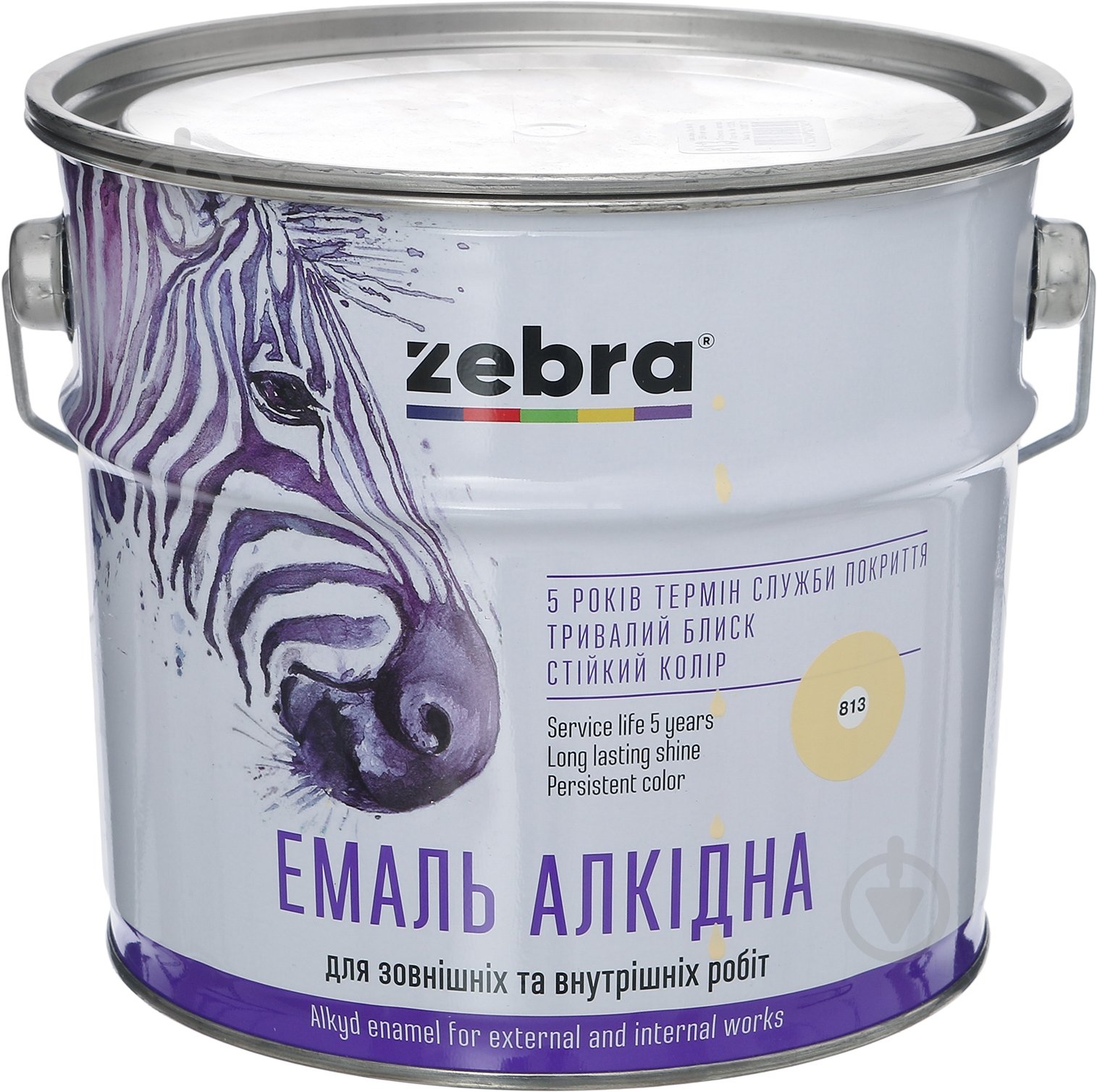 Емаль ZEBRA алкідна ПФ-116 серія Акварель 813 слонова кістка глянець 2,8 кг - фото 1