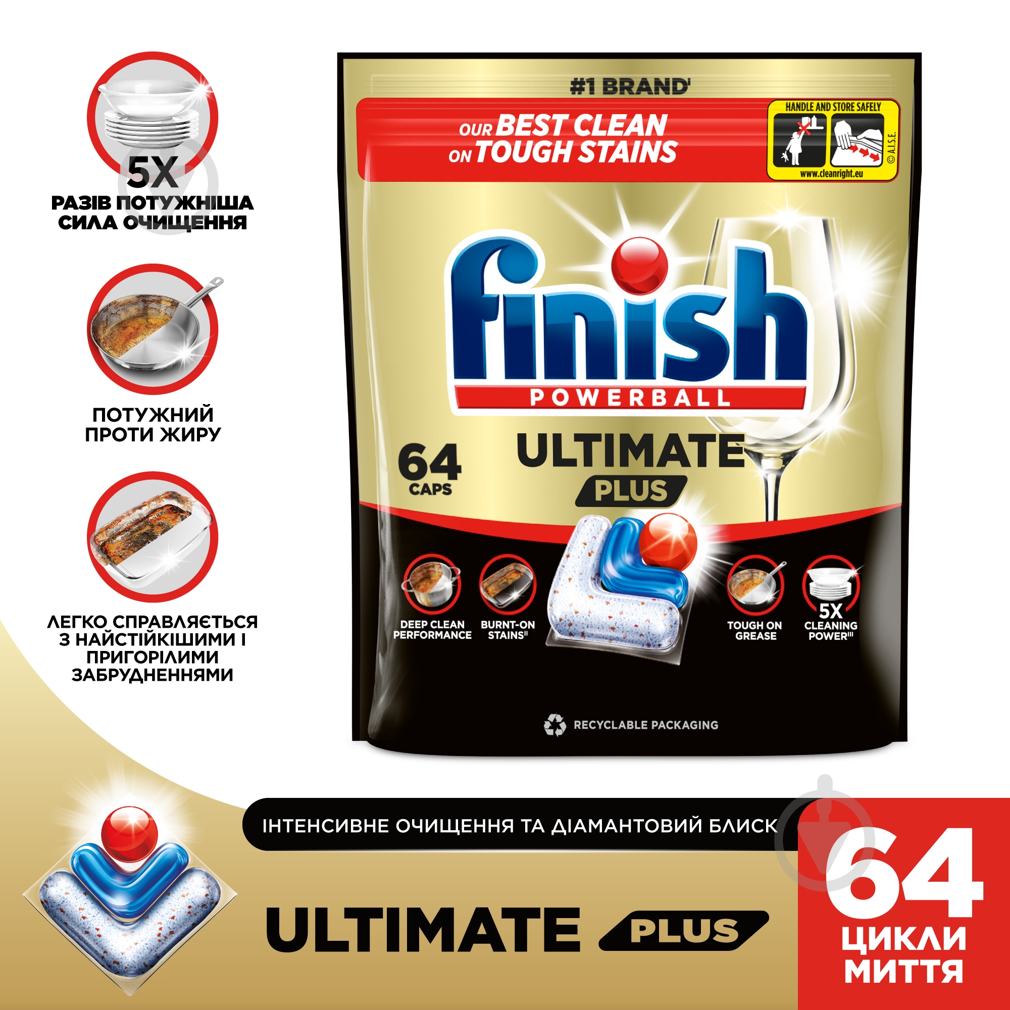 Капсулы для посудомоечных машин Finish Ultimate Plus 64 шт. - фото 3 Капсулы для посудомоечных машин Finish Ultimate Plus 64 шт. - фото 3