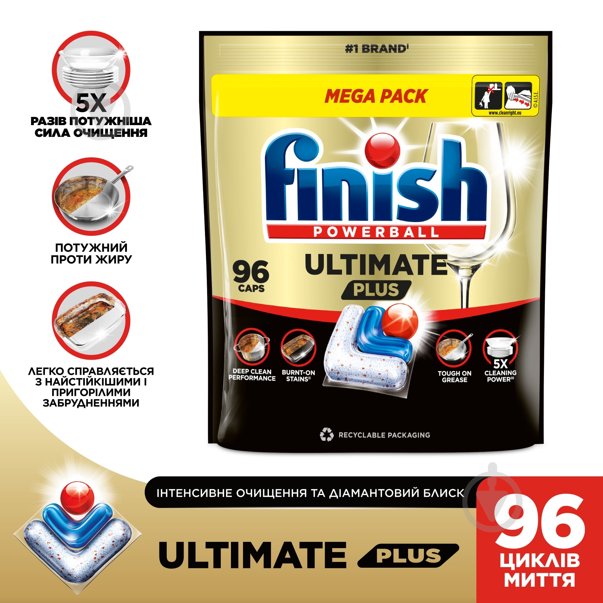 Капсулы для посудомоечных машин Finish Ultimate Plus 96 шт. - фото 2
