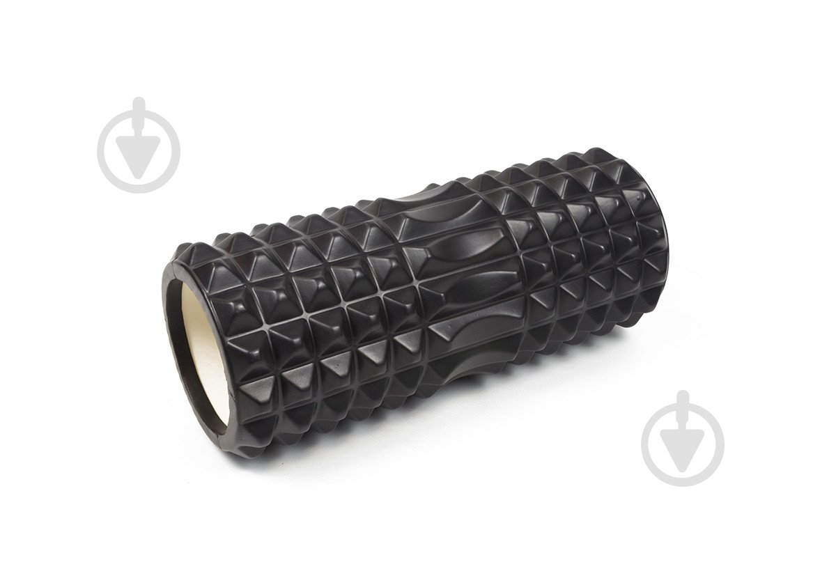 Ролик массажный EasyFit Grid Roller v1.2 черный 33 см - фото 1