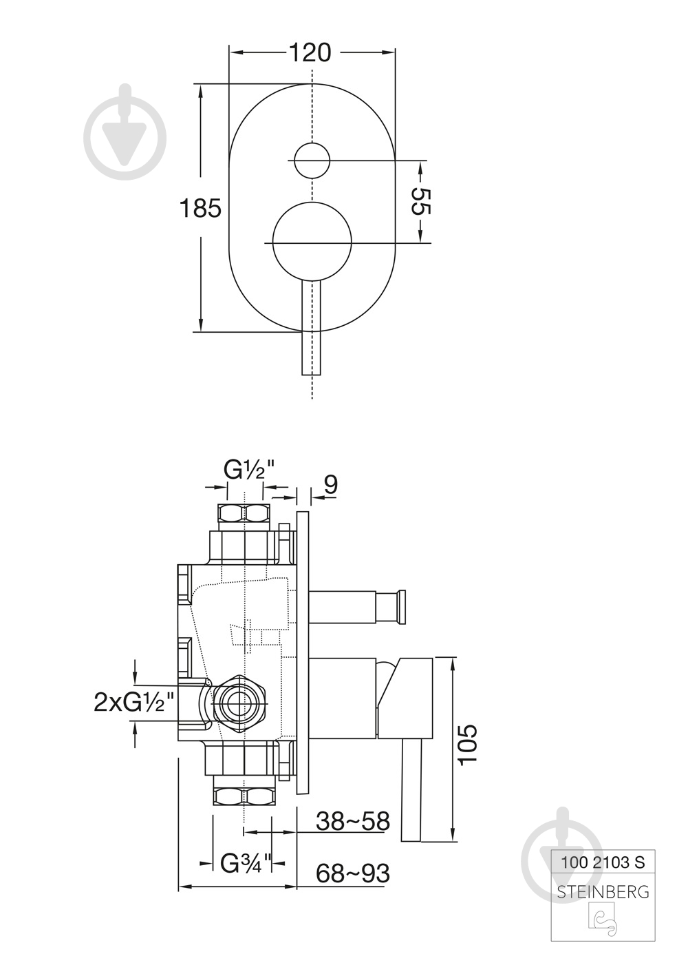 Внешняя часть для смесителя Steinberg - фото 2