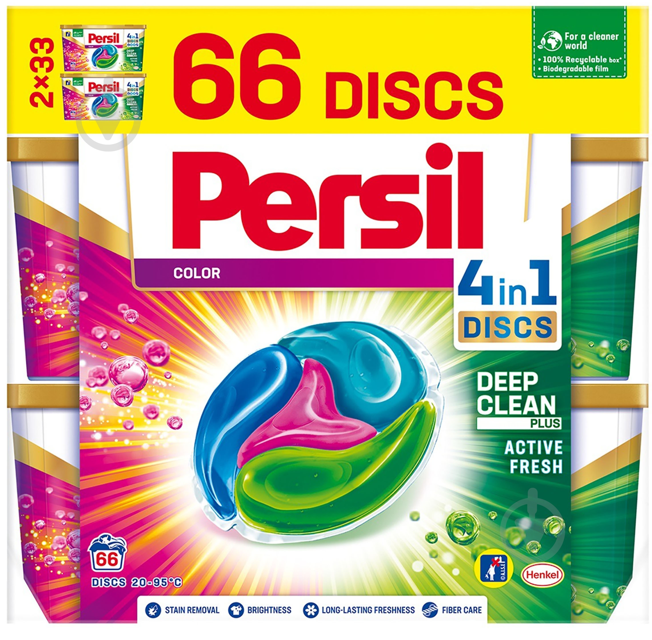 Капсулы для машинной стирки Persil Discs Color Duo 66 шт. - фото 1